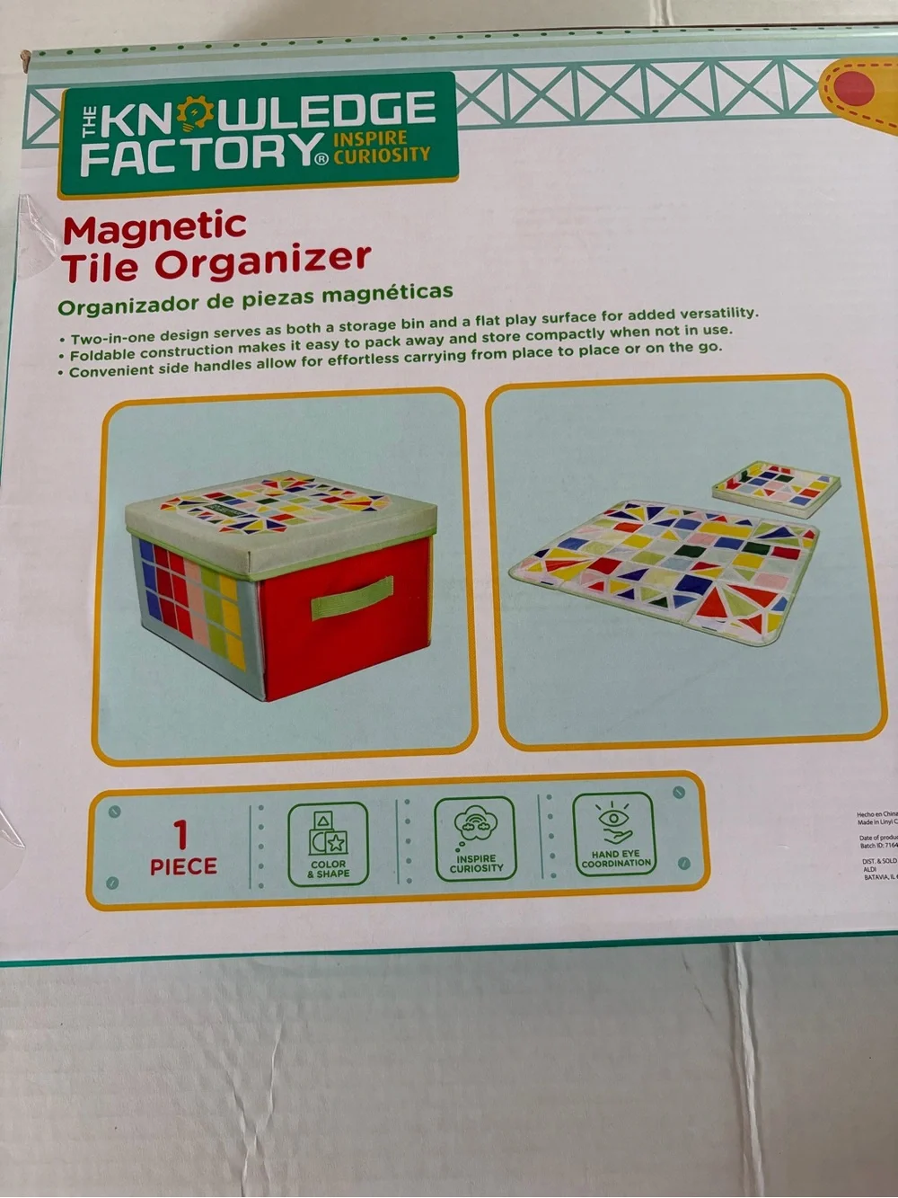Magnetic Tile Organizer - Green/Red